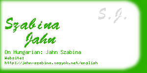 szabina jahn business card